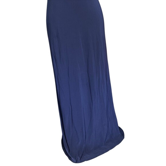 De Laru Navy Evening Long Dress Halter Beaded Baby Doll Sz 3/4 Y2K Style - Picture 13 of 16